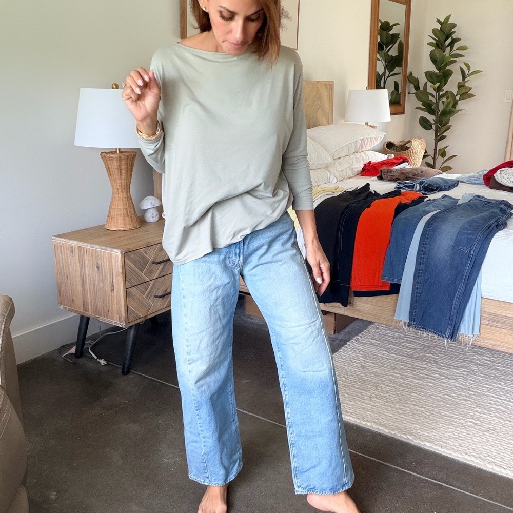 MOTHER Light Blue Half-Pipe Ankle Jeans